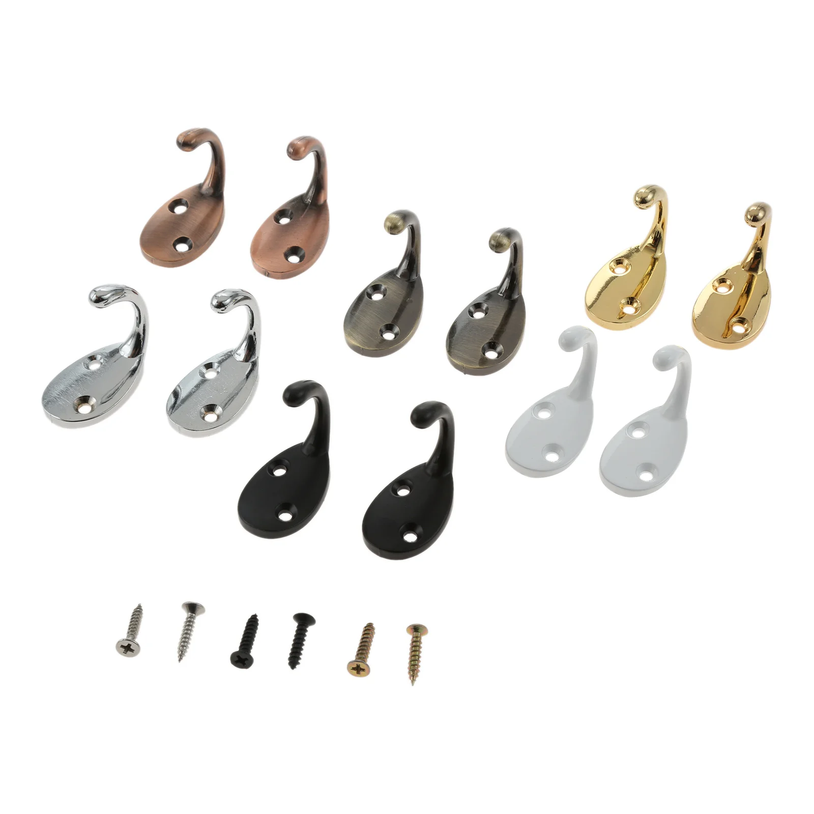 

2pcs Vintage Hangers Hook Zinc Alloy Wall Hook Bronze Cloth Coat Bag Hat Hanging Hooks Bathroom Kitchen Racks with Screws