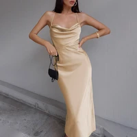 y2k satin backless straps maxi dress summer silk bodycon lace up female dresses ladies skinny sundress hipster urban streetwear
