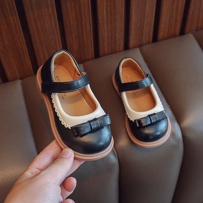 

Кожаная обувь из микрофибры для девочек, детская бабочка, украшение для принцессы, осенвечерние, для детей, студентов, обувь для песчаного п...