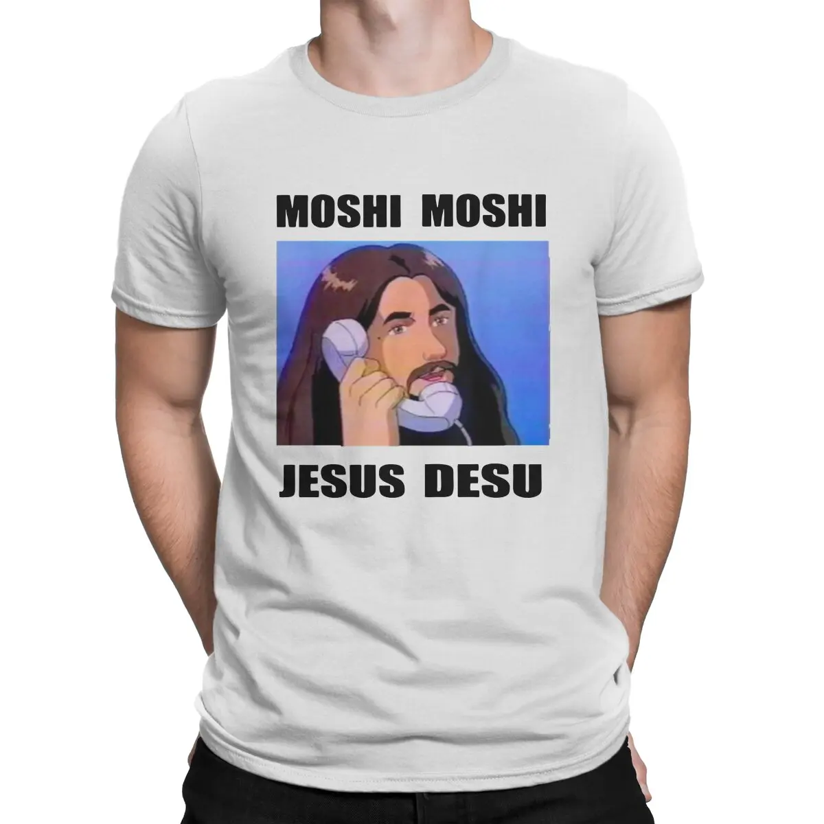 

Футболка Moshi с изображением Иисуса Десу, забавная Специальная футболка для отдыха с изображением Христа, христианской религии, летняя одежд...