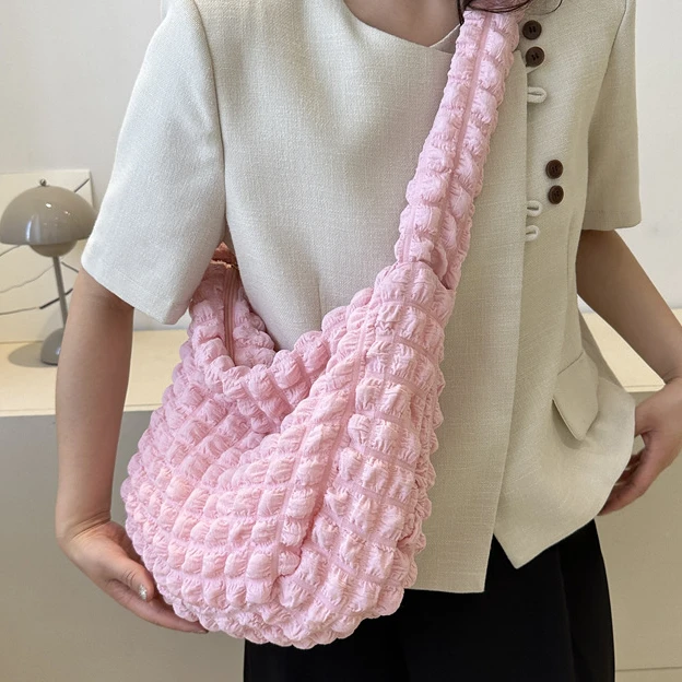 

Популярная модная простая темпераментная плиссированная сумка для женщин 2023, сумка на одно плечо для подмышек, сумка-тоут, сумка-мешок