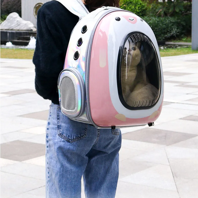 Воздухопроницаемая дорожная сумка с окошком рюкзак для переноски домашних