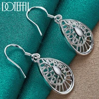 doteffil 925 sterling silver water droplet hollow drop earrings for women lady wedding engagement party fashion jewelry