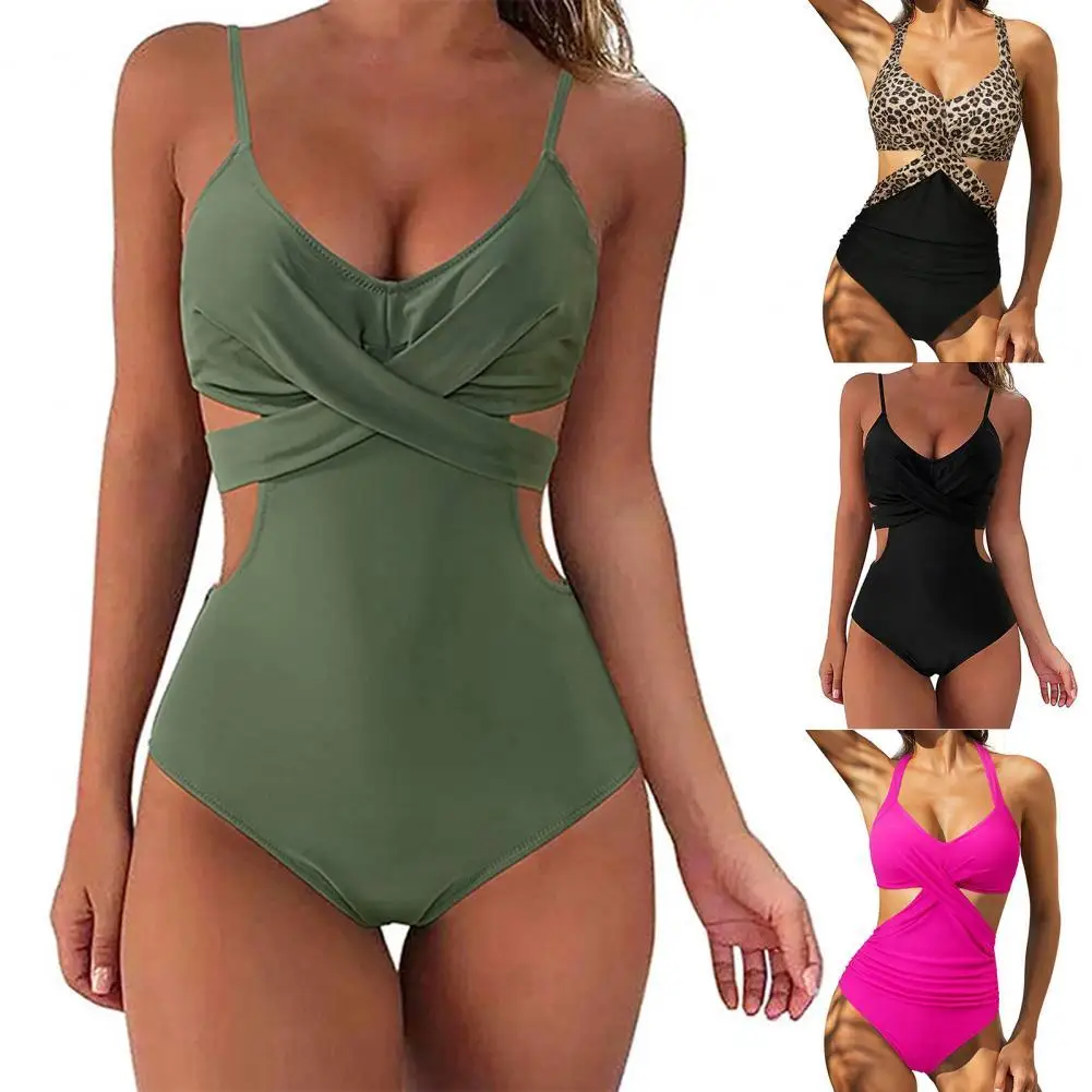 

Stylish Women Swimsuit Sexy Push Up Women Monokini Girls Women Fashionable One Piece Halter Swimwear