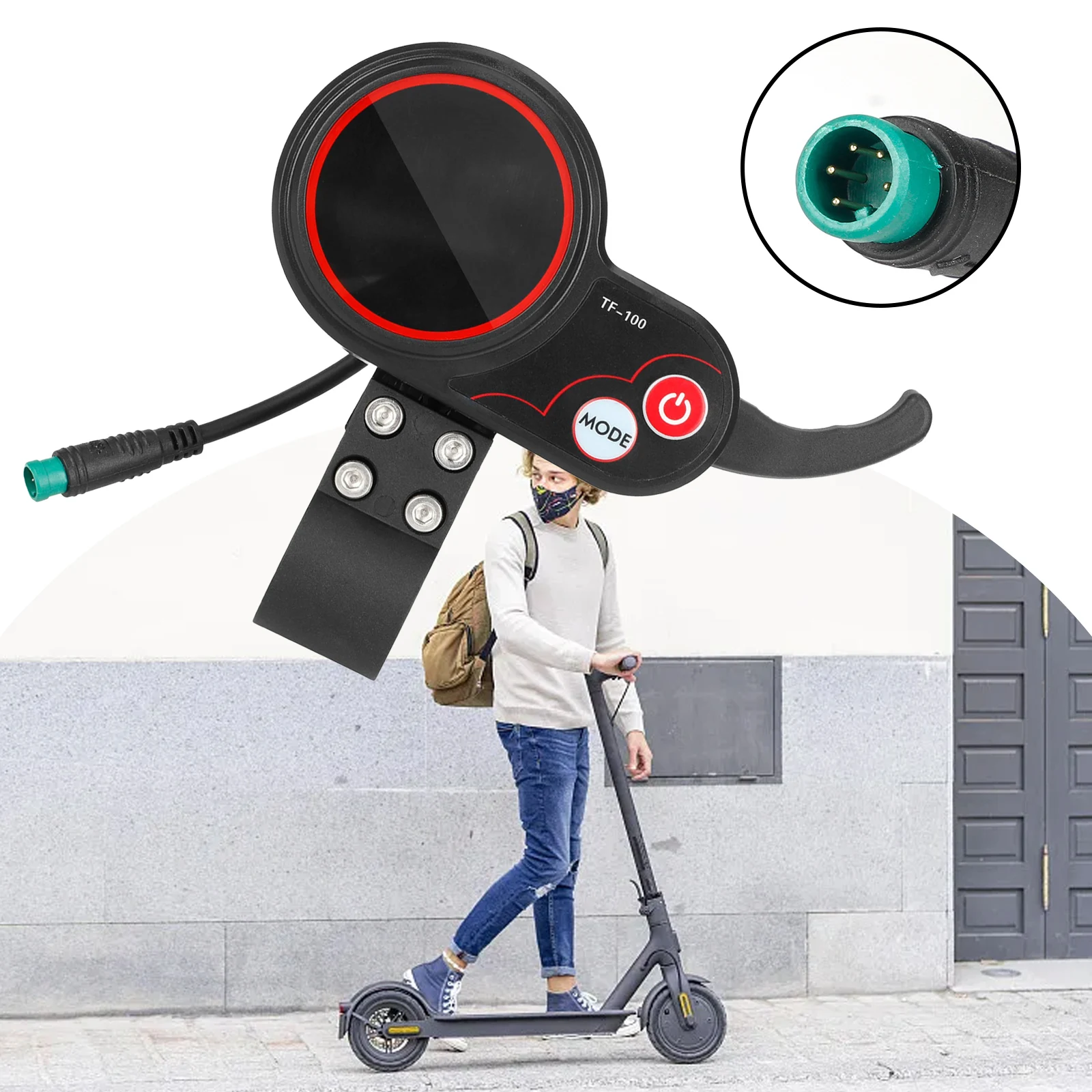 

48 В TF-100 5pin метр водонепроницаемый защитный удобный дисплей E-scooter для KUGOO M4 Электрический скутер ABS материал