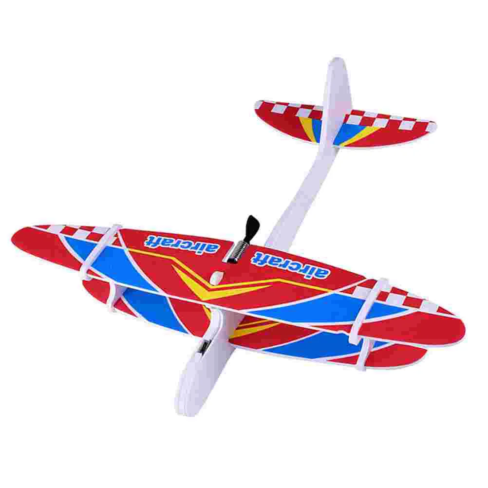 

Airplanetoy Plane Planes Flying Electric Slingshot Glider Toys Kids Throwing Biplane Hand Launcher Model Propeller Powered Band