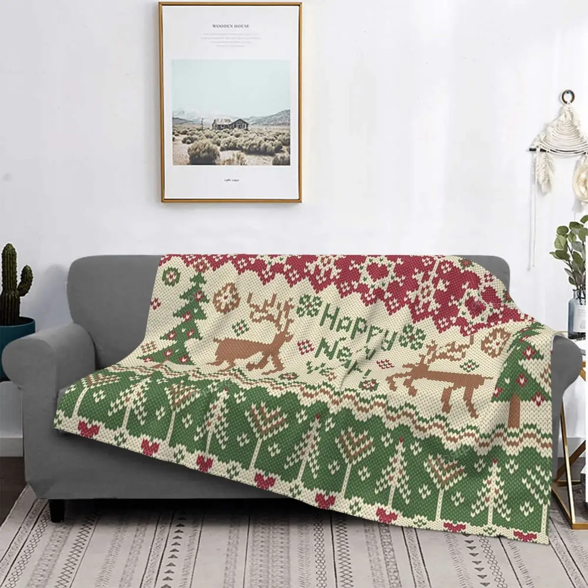 Легкий тонкий плед для постельного белья с новым годом и Рождеством | Дом сад