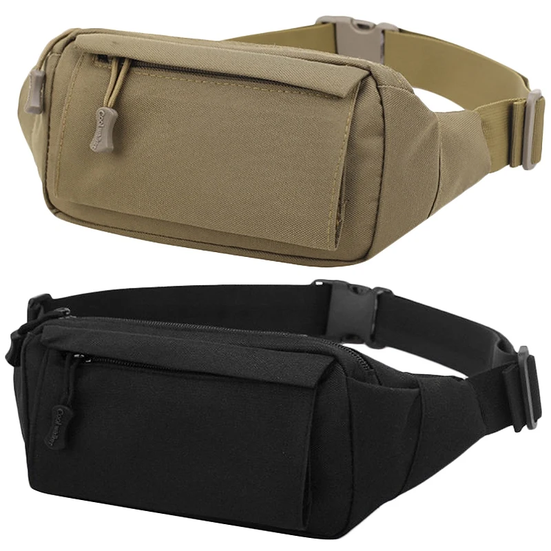 

Fashion Men's Vintage Fanny Pack Chest Shoulder Bag With 3 Pockets Nylon Minitary Multifunction Waist Belt Bum Bag School