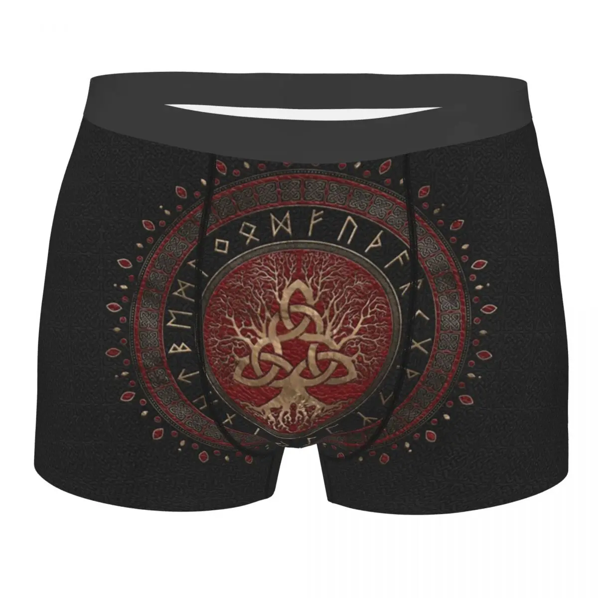 

Printed Boxer Shorts Panties Men Tree Of Life With Triquetra Underwear Vikings Breathable Underpants for Homme