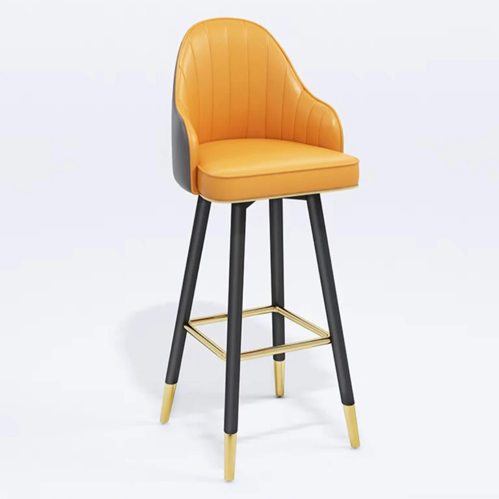 

Light Luxury Bar Chair Modern Simple High Stool Swivel Chair Home Napa Leather Back Cashier Chair