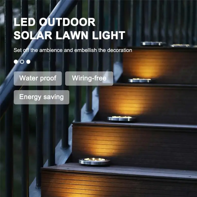 

8LED Solar Powered Light White Light Waterproof Landscape Light Outdoor Lawn Lamp Yard Driveway Lawn Road Ground Deck Garden