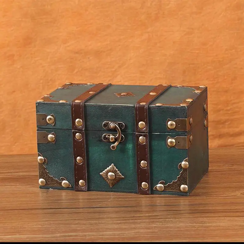 Деревянный запираемый ящик для хранения в европейском стиле ретро домашний