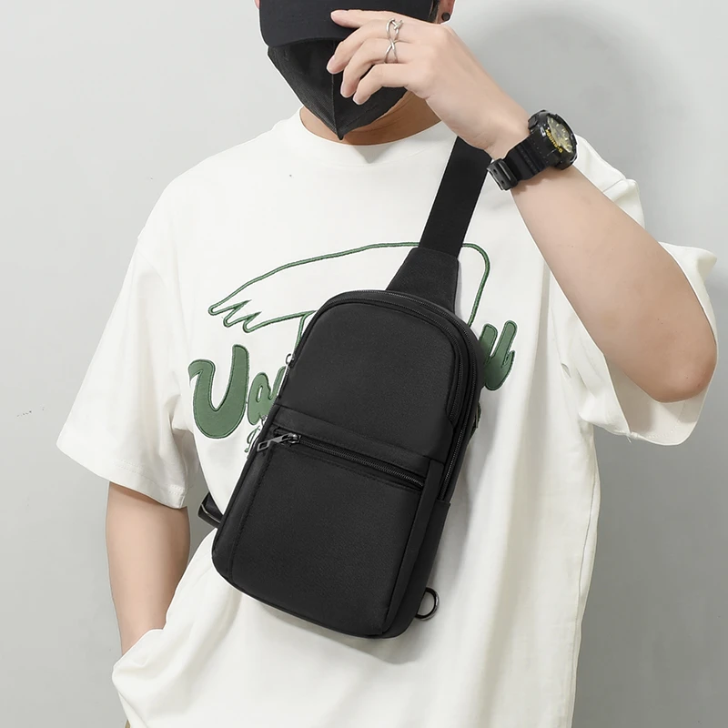 JEEP BULUO Waterproof Casual Chest Bag Male Crossbody Fashion Shoulder Trend Black Messenger Sling Travel Bag Hot Sale