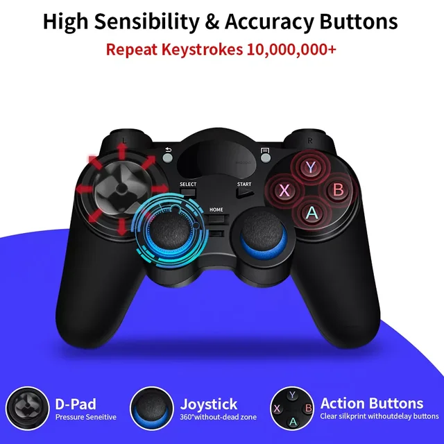 BROODIO Wireless Gamepad Bluetooth Android PC Control Mobile Controller 2.4 G Joystick Joypad With OTG Converter For PS3 TV Box 2
