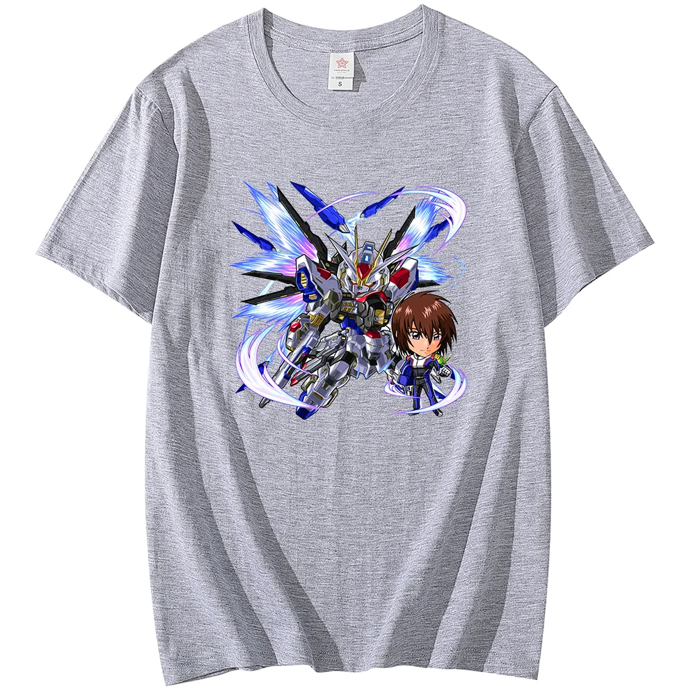 Футболка с японским Аниме Gundam Спортивная повседневная Уличная принтом семян для