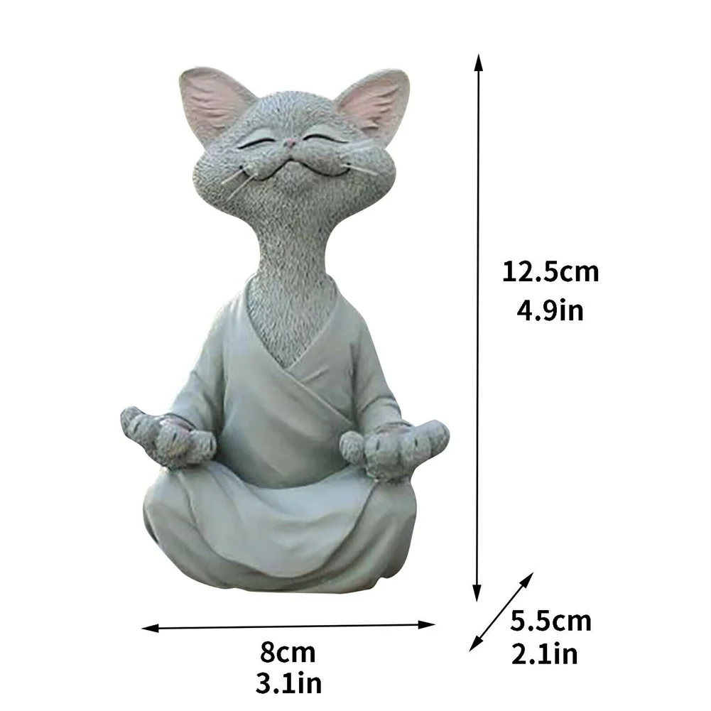 

Hand-painted Statue Cat Figurine Home Lawn Office 1 Pcs Hand Painted Resin