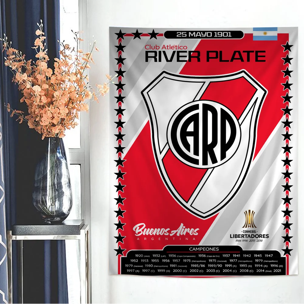 Футбольная команда R-River Тарелка Красочный гобелен Настенный хиппи Цветочные