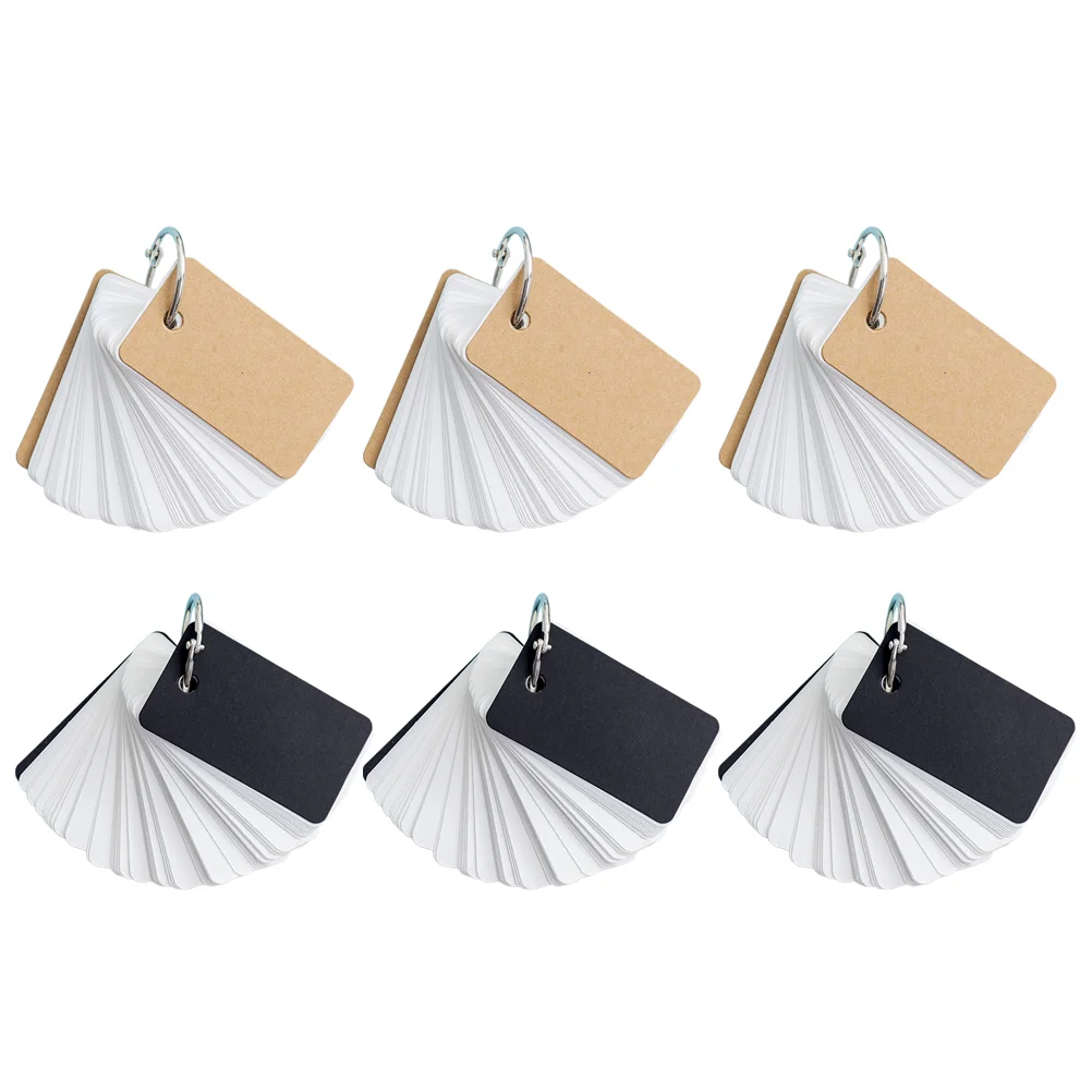 

6 Pcs Mini Notepad Ring Notes Pads Flash Momo Cards Notepads Pocket Portable Blank