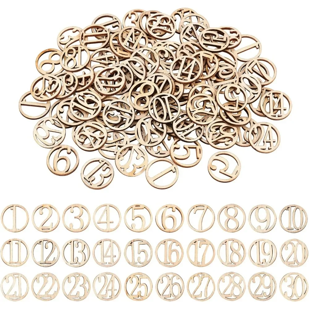 

Деревянный адвент-календарь с цифрами 90 шт.