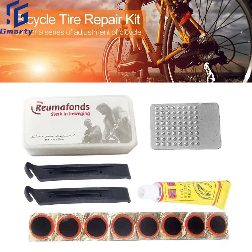 

Bicycle Tire Repair Kits Mountain Bike Repair Tool Cycling Flat Tire Repair Rubber Patch Glue Lever Set Tire Fix Kit Accessories