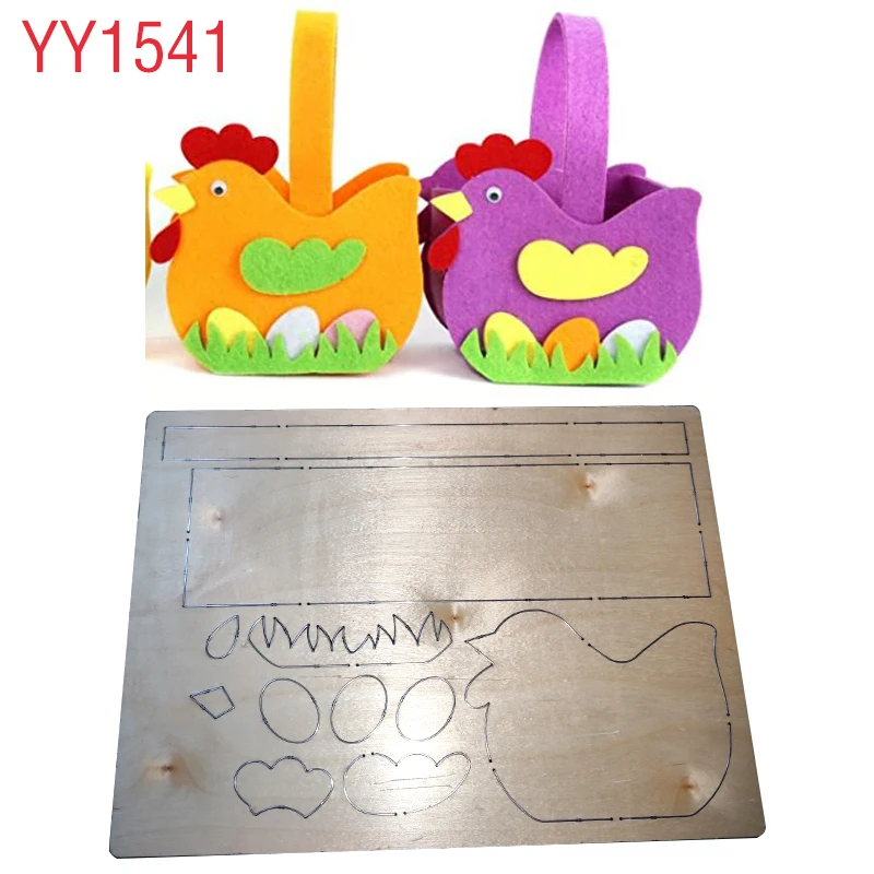 

Easter series hen basketknife die wood die cutting YY1541 plate is suitable for common cutting machines in the market