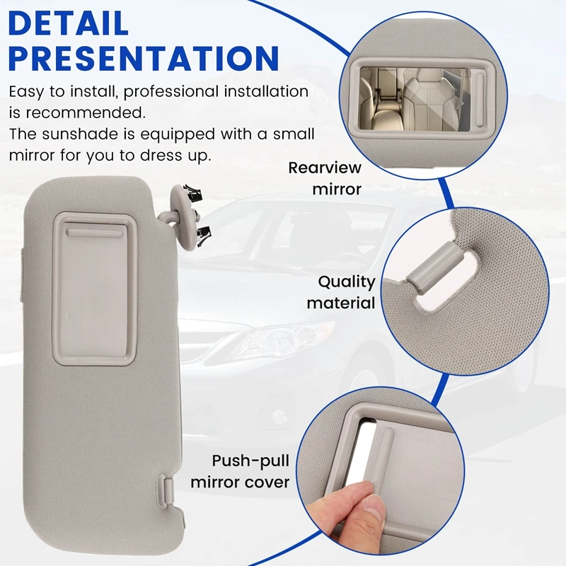 Для Toyota Auris Corolla 2007-2013 интерьер автомобиля солнцезащитный козырек с зеркалом