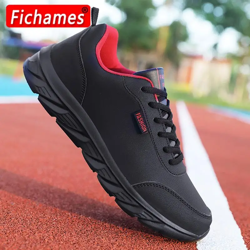 

Men Sneakers Shoes PU Leather Casual Sports Shoes Breathable Lace Up Tennis Running Sneakers for Men Free Shipping