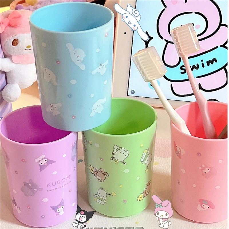 

Sanrios Cinnamoroll Kuromi Mymelody kawaii для детей девочек мультяшный стакан для полоскания рта аниме стакан для мытья пара зубная щетка чашка для родителей и детей