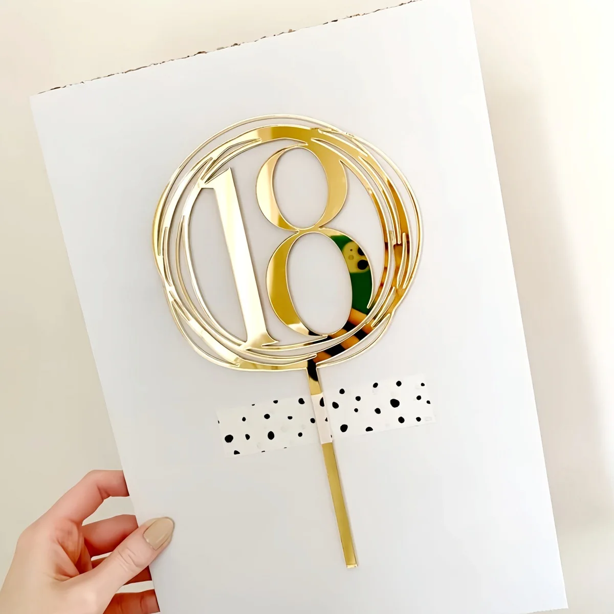 

Золотые акриловые топперы для торта 18 лет MJCakedecor