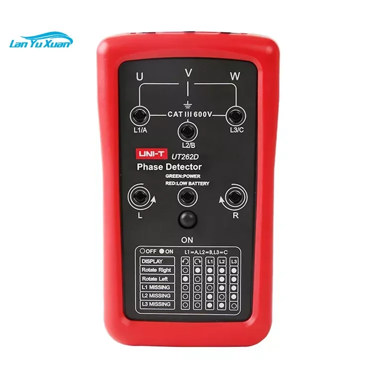 

UNI-T Non-Contact Phase Detector; motor phase sequence circuit inspection tester / live wire identification UT262D
