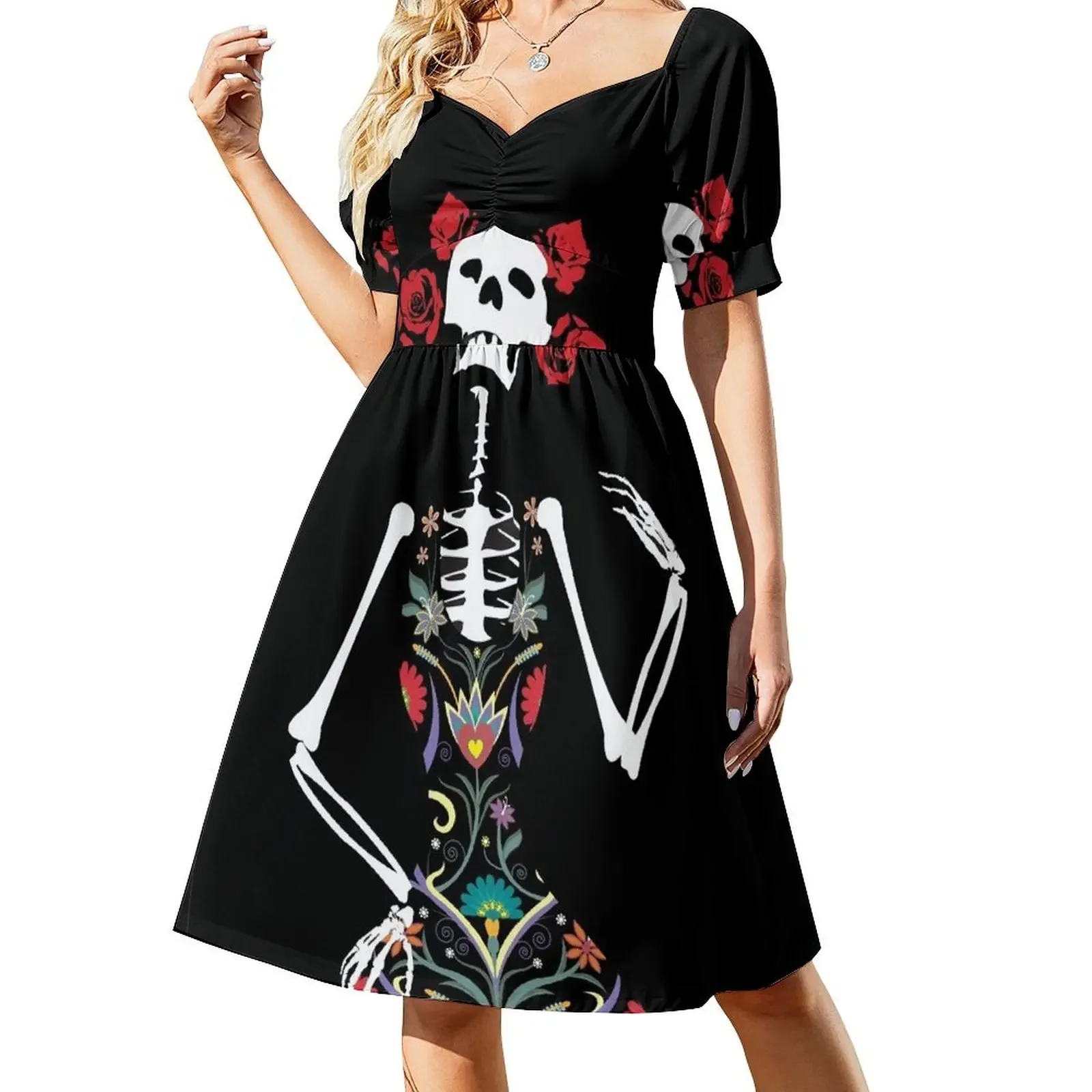 La Catrina платье без рукавов сексуальные короткие платья веселые вечерние женские