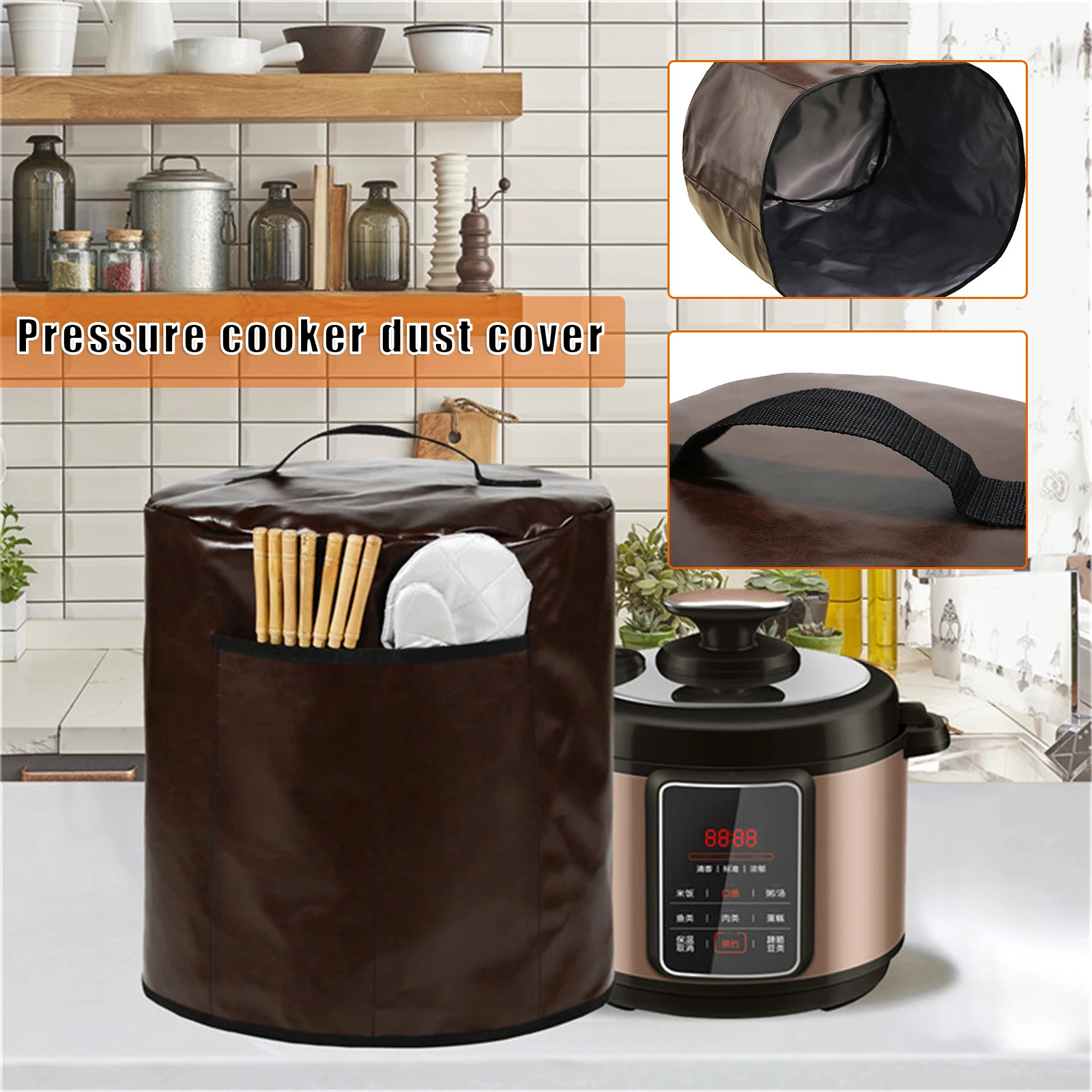 

Electric Pressure Cooker Dust Cover Durable Easy to Store Clean Fits Cookware Multifunctional Compact Manual Operation