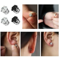1 pair men women hot popular clip no piercing magnet stud earrings jewelry party