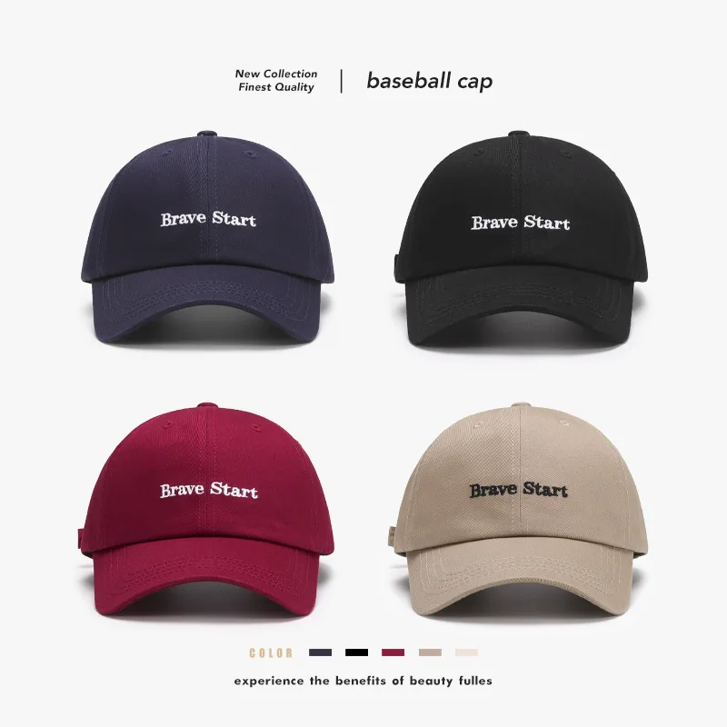 

Washable Letter Embroidery Men's Big Round Baseball Cap Women's Summer Outdoor Breathable Versatile Simple Cap