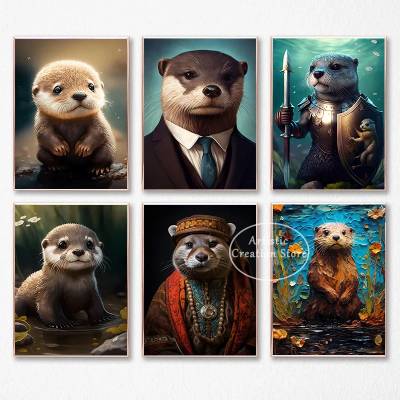 Костюм с выдрой забавная картина выдрами раньями пиратами настенные картины