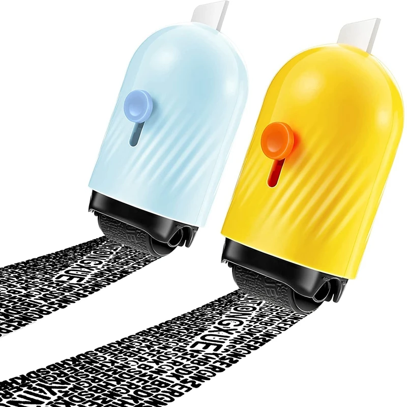 

2Pcs Identity Protection Roller Stamps 2 In 1 Advanced Roller With Retractable Box Opener For Mail, Privacy Confidential