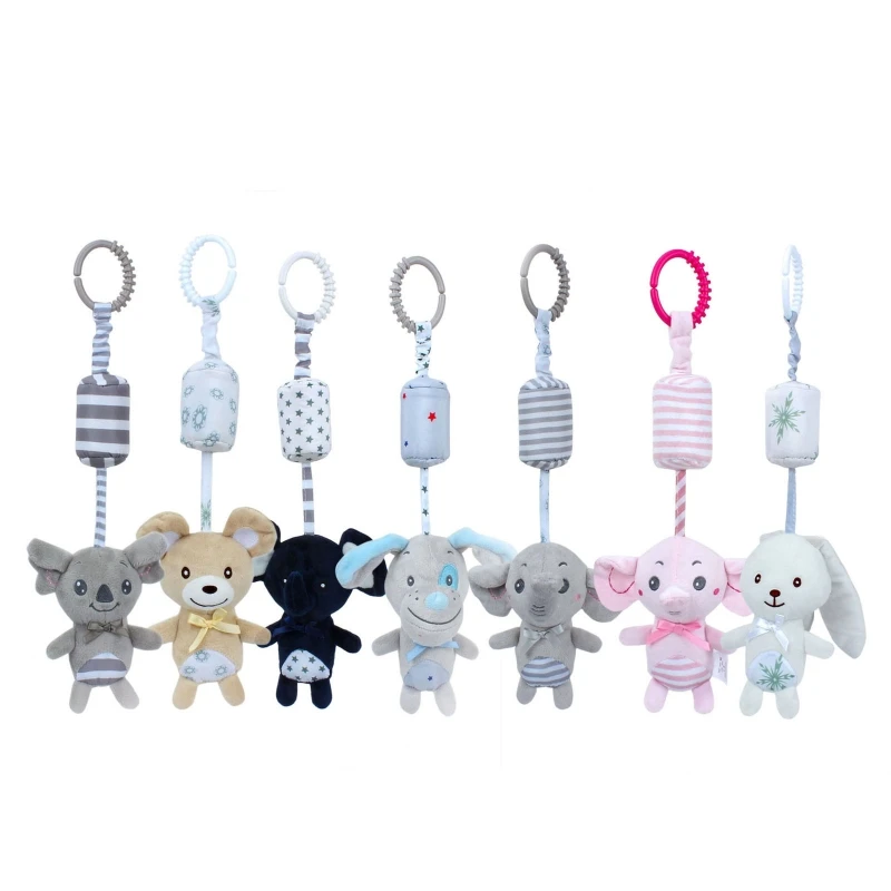 

Baby Stroller Rattle Toy Pushchair Wind Chime Pram Pendant Crib Hanging Bed Bell Cartoon Animal Plush Doll Infants Cot Educatio