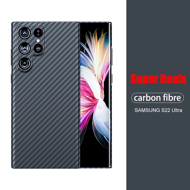 

New Carbon fiber case For Samsung Galaxy S22 Ultra Magnetic function with MagSafe charger aramid fiber Protective cover