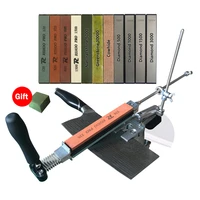 rehoo pro rh006 professional knife sharpener with 4 diamonds 2 natural stones 1 cowhide gifts four sharpening stones