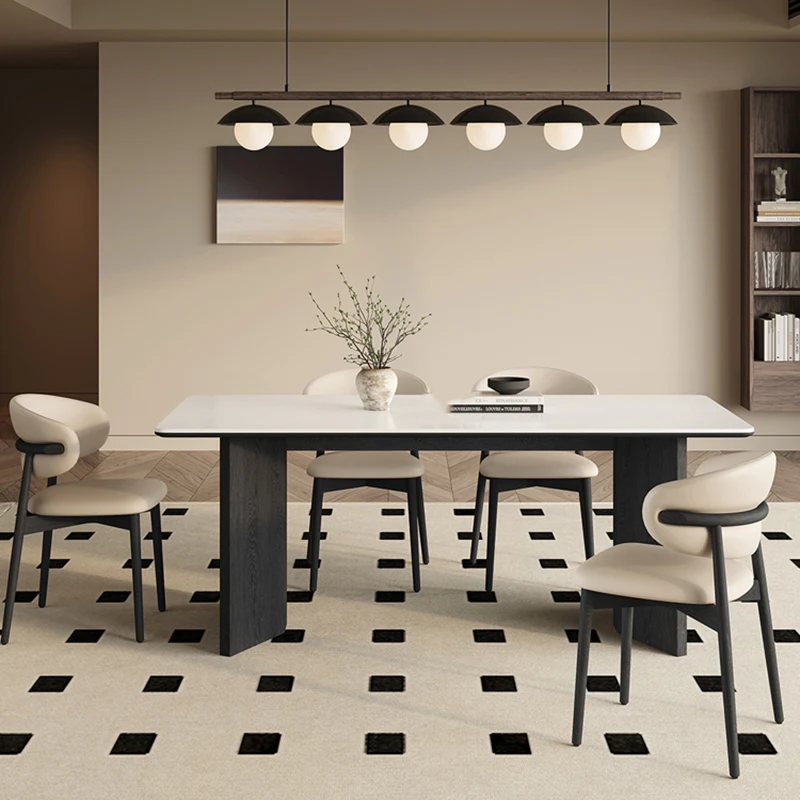 Белые деревянные настольные стулья прямоугольные большие современные