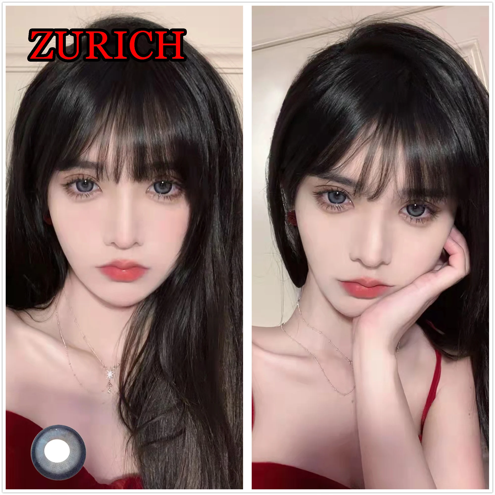 

Anime Accessories Cosmetic Contact Lens with Power линзы для глаз цветные Zurich Navy lentes de contacto