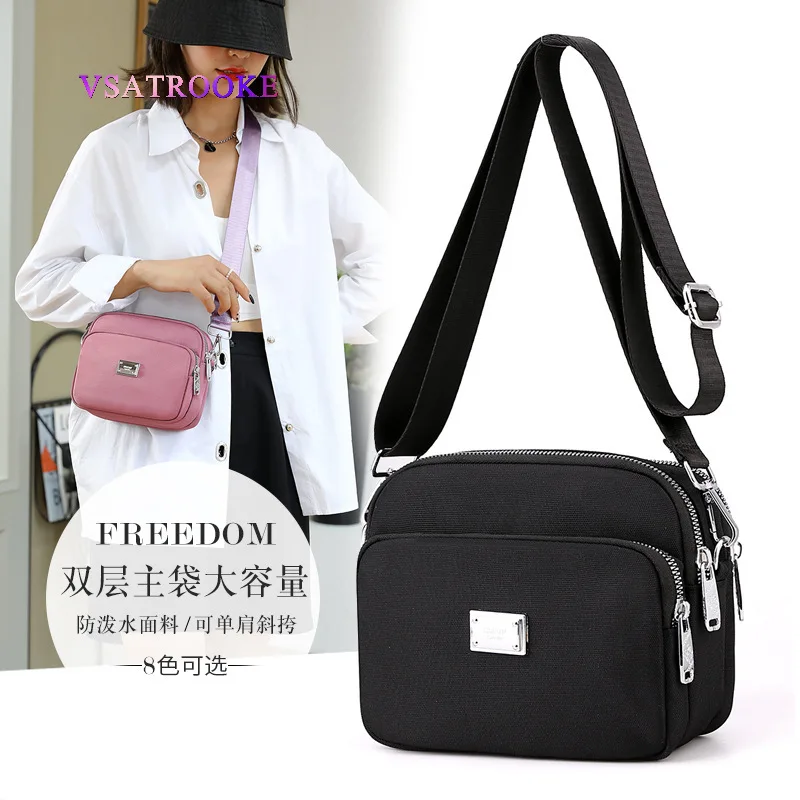 

Ladies messenger bag multi-pocket fashion trend new nylon fabric shoulder bag change mobile phone bag mother bag