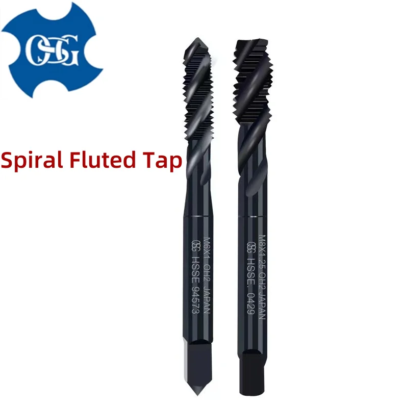 

1 шт., Япония OSG HSSE INOX, метрические спиральные рифленые метчики, метчики с резьбой, остроконечный метчик для стали M2M3M4M5M6M8M10m12-M20
