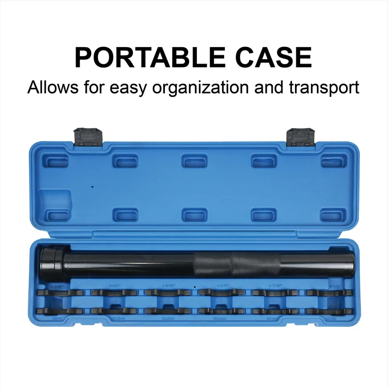 13 Pcs Tool Kit Inner Tie Rod Installation and Removal Tool Kit with 12 Crowfoot Adapters for Most Cars