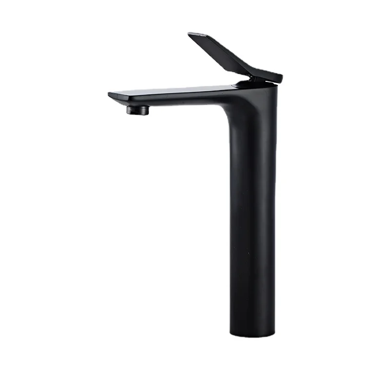 

Смеситель для ванной комнаты, однорычажный кран с креплением на раковину, из черной хромированной латуни, для горячей и холодной воды
