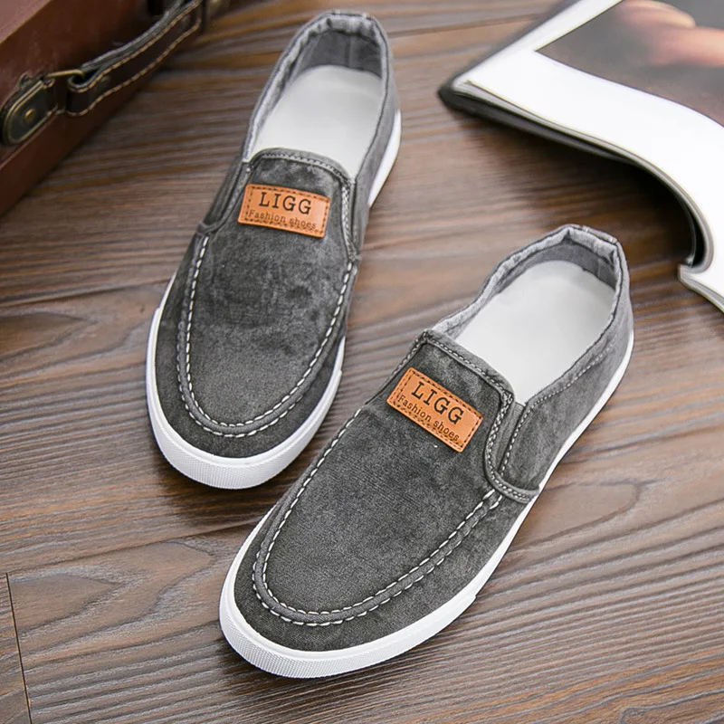 Casual Shoes for Men Canvas Sneakers Denim Breathable Slip-on Loafers 2022 Walking Flats Man Vulcanize Shoes Zapatos De Hombre images - 6