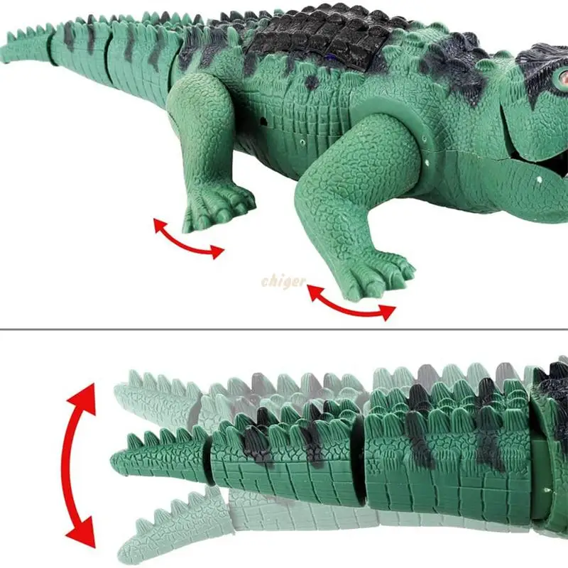 Kids Remote Control Alligator with LED Lights Walking Roaring Sound Realistic Electric Crocodile RC Novelty Toy Gifts for Boys enlarge