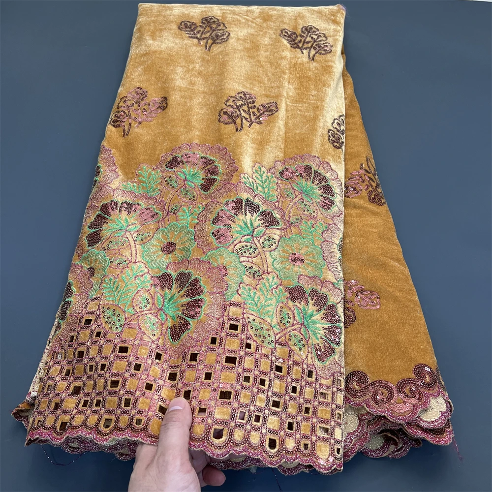 Африканская нигерийская бархатная кружевная ткань блестки бисер гипюр для шитья