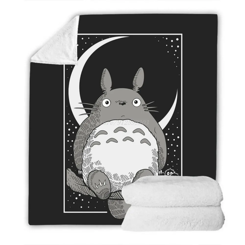 

Sherpa Blanket Japan Anime Totoro Flannel Blanket for Bedding Room Sofa Soft Blanket Bedspread Home Decor Office Nap