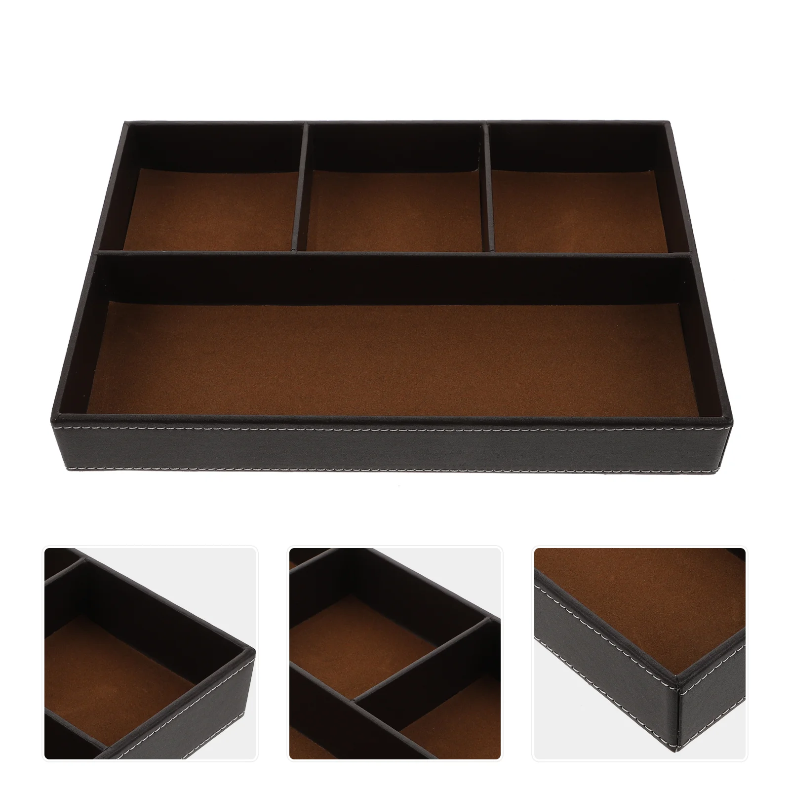 

Organizer Drawertray Box Storage Remote Bathroom Control Stationery Sundries Gadgetjewelry Pantrypu Desk Makeup Nightstand
